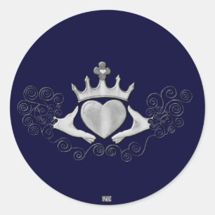 De Claddagh (zilver) Ronde Sticker