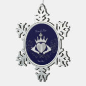 De Claddagh (zilver) Tin Sneeuwvlok Ornament (Rechts)