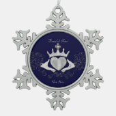 De Claddagh (zilver) Tin Sneeuwvlok Ornament (Voorkant)