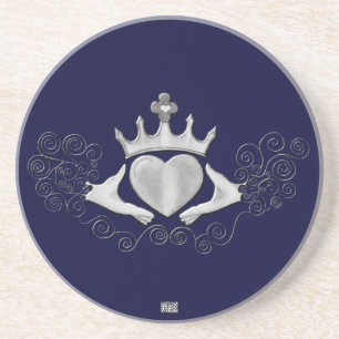 De Claddagh (zilver) Zandsteen Onderzetter
