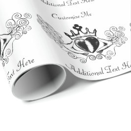 De Claddagh (zwart) Cadeaupapier