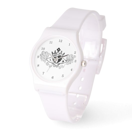 De Claddagh (zwart) Horloge (Hoek)