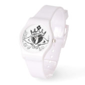 De Claddagh (Zwart) Horloge (Hoek)