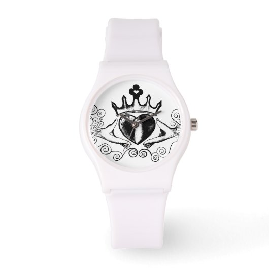 De Claddagh (Zwart) Horloge (Voorkant)