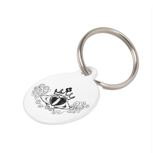 De Claddagh (zwart) Huisdierpenning (Zijkant)