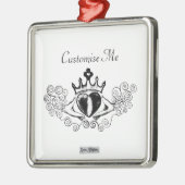 De Claddagh (zwart) Metalen Ornament (Links)