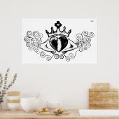 De Claddagh (zwart) Poster (Keuken)