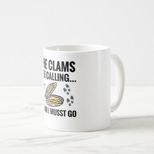 De Clams roepen en ik moet gaan | Clam Digging Koffiemok (Voorkant rechts)