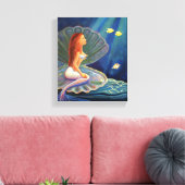 De Clamshell Zeemeermin - Ingewikkelde Canvas Prin (Insitu (Woonkamer))