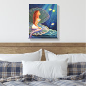 De Clamshell Zeemeermin - Ingewikkelde Canvas Prin (Insitu (Slaapkamer))