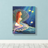 De Clamshell Zeemeermin - Ingewikkelde Canvas Prin (Insitu (Houten vloer))