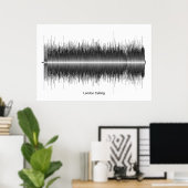 De Clash London Calling Soundwave Art Poster (Thuiskantoor)