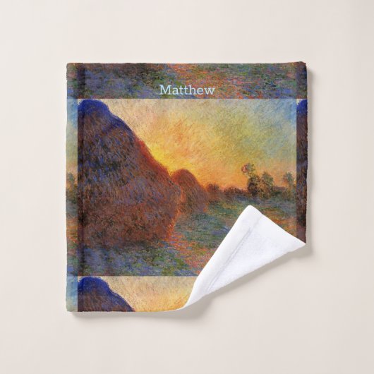 De  Claude Monet Grainstacks aanpassen Uitwas Washandje (Wasdoekje)