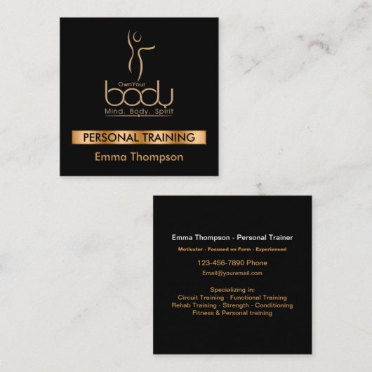 De cliënt bezit uw lichaam vierkante visitekaartje (Voorkant / Achterkant)