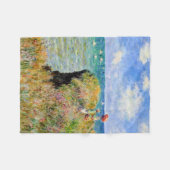 De Cliff loopt rond in Pourville Claude Monet Fleece Deken (Voorkant (Horizontaal))