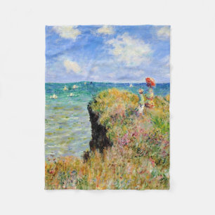 De Cliff loopt rond in Pourville Claude Monet Fleece Deken