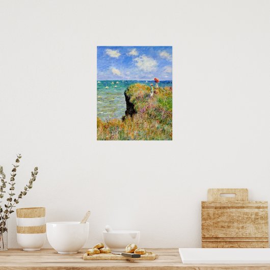 De Cliff loopt rond in Pourville Claude Monet Poster (Keuken)