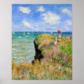 De Cliff loopt rond in Pourville Claude Monet Poster (Voorkant)