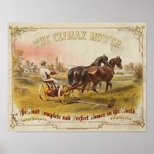 De Climax maaier Ad  Art Poster Print (Voorkant)
