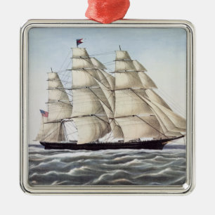 De Clipper verzendt "Flying Cloud" Metalen Ornament
