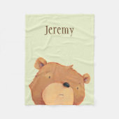 De close-up van Grote Bruin draagt Fleece Deken (Voorkant)