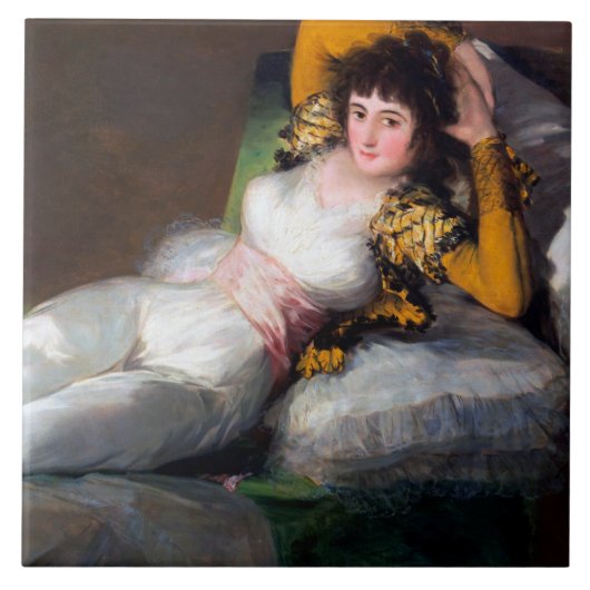 De Clothed Maja, Francisco Goya Tegeltje (Voorkant)