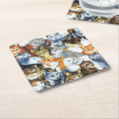 De Clowder van de CATS Kartonnen Onderzetters (Schuin)