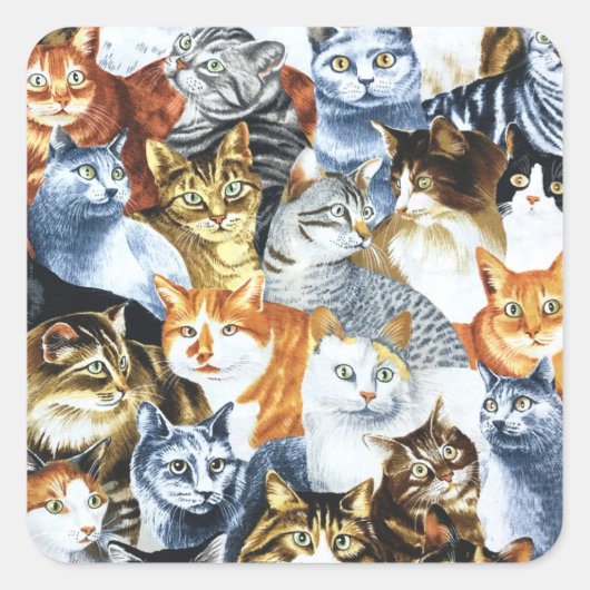 De Clowder van de CATS Vierkante Sticker (Voorkant)