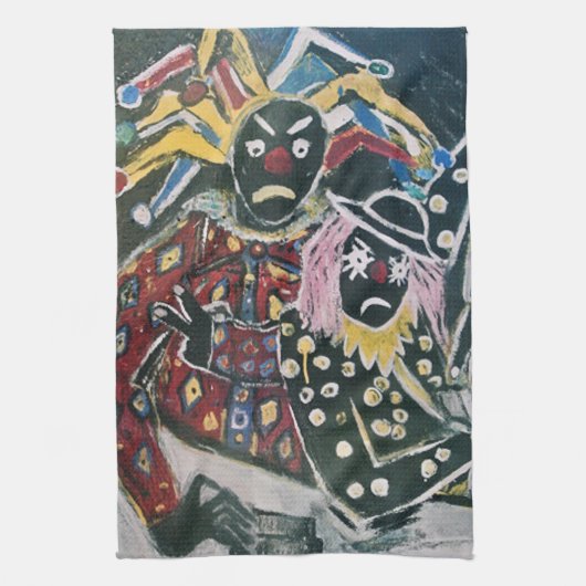 DE CLOWN EN NARRENPOT THEEDOEK (Verticaal)