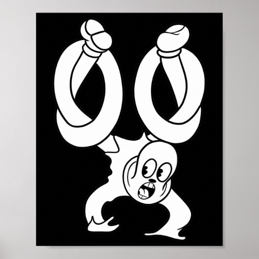 De Clown Geest Gedraaide Blackwork Poster (Voorkant)