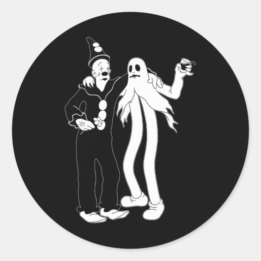 De clown geest ronde sticker (Voorkant)