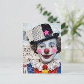De clown gemengde media briefkaart (Staand voorkant)