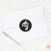 De Clown Ghost Shaky Spooky Blackwork Ronde Sticker (Envelop)