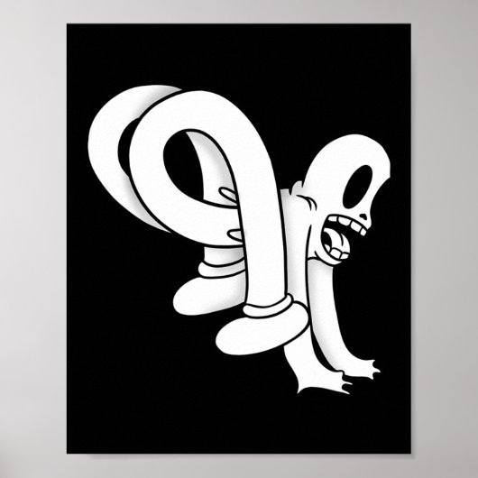 De Clown Ghost Twisty Blackwork Poster (Voorkant)