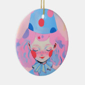 De clown met roze haar keramisch ornament (Rechts)