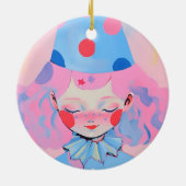 De clown met roze haar keramisch ornament (Achterkant)