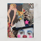 De clown mixed media collage briefkaart (Voorkant)