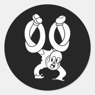 De clown spook verdraaid zwartwerk ronde sticker