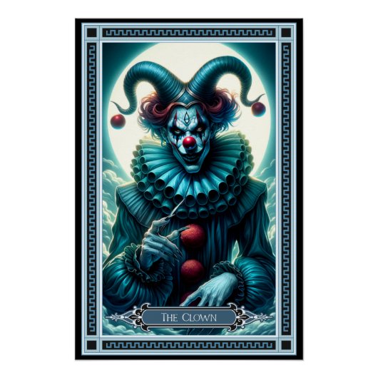 De Clown Tarot Kaart Perfect Poster (Voorkant)