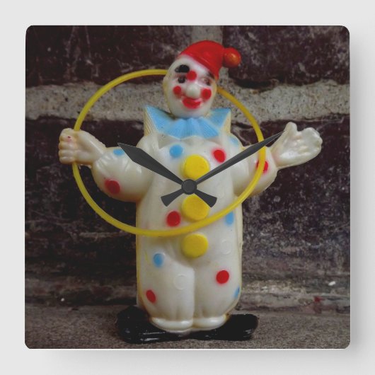 De Clown Vierkante Klok (Voorkant)