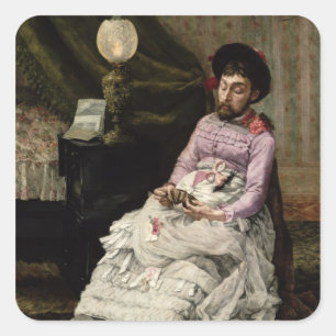 De clown vierkante sticker