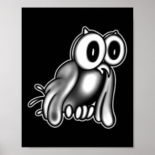 De Clown X Owl Ghost X  Cartoon Poster
