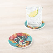 de clown zandsteen onderzetter (Zijkant)