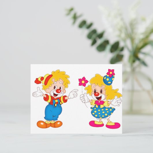 de clowns briefkaart (Staand voorkant)