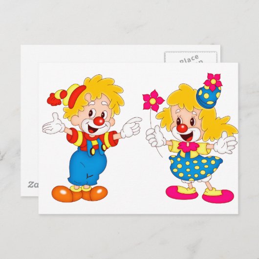 de clowns briefkaart (Voorkant / Achterkant)