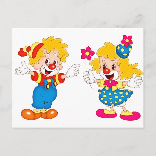 de clowns briefkaart (Voorkant)