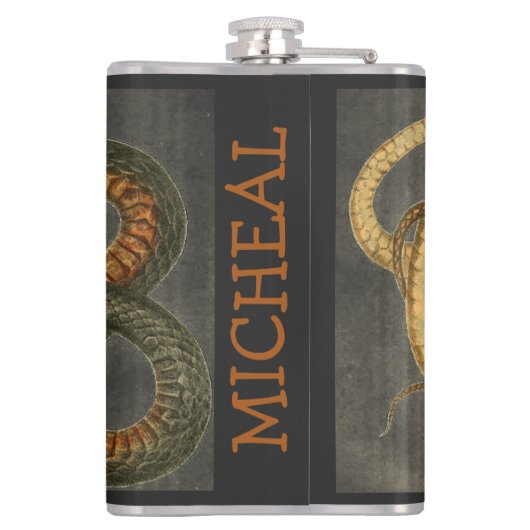 De Coachwhip Snake Flask Heupfles (Achterkant)