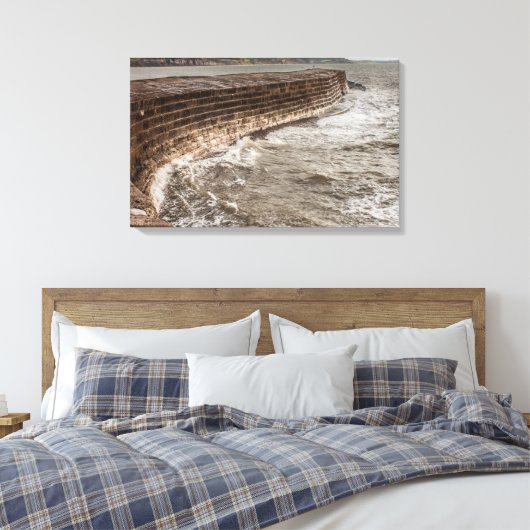 De Cobb zeedijk bij Lyme Regis Canvas Afdruk (Insitu (Slaapkamer))