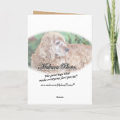 De cocker-spaniël juicht u-aanpast om het even kaart (Achterkant)