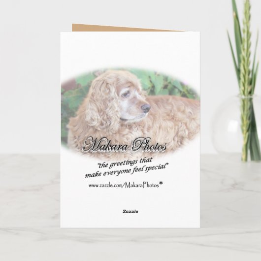 De cocker-spaniël juicht u-aanpast om het even kaart (Achterkant)